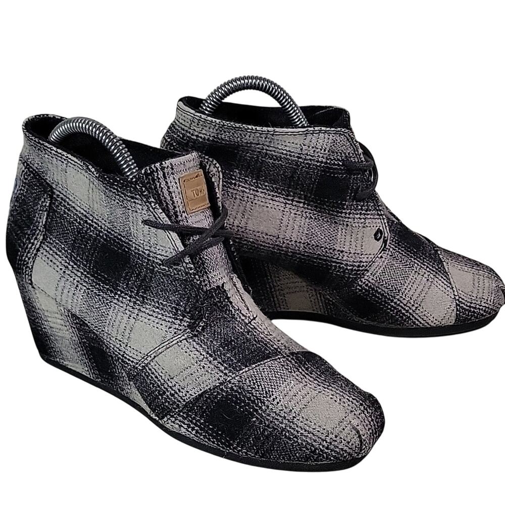 Toms Gray and Black Plaid *SOLD Not For Sale - Boots Womens Size 8.5